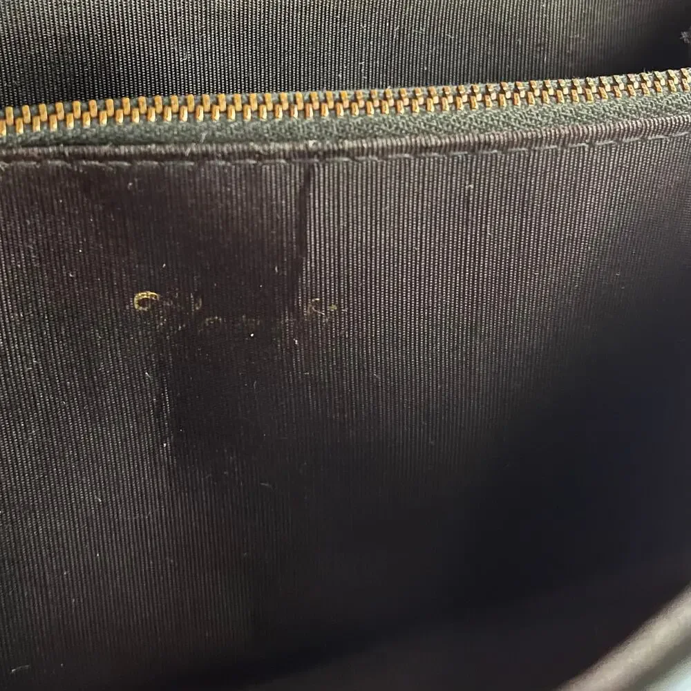 Vintage Verdi Black Embossed Turnlock Satchel Handbag - Made in USA